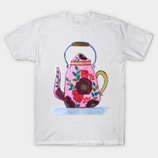 Pink floral teapot T-Shirt